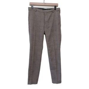H&M Women Skinny Fit Pants Brown Black Plaid Dress Pants Size 30